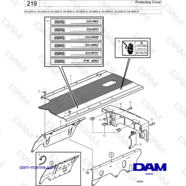 Volvo Penta D4-225A/D4-260A/D4-300A - Protecting cover