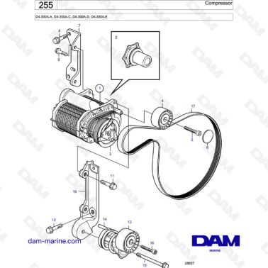 Volvo Penta D4-300A-A -C -D -E - Compressor