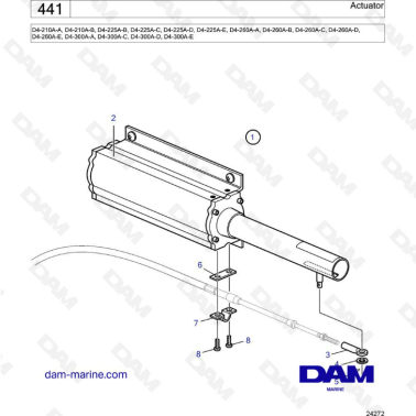 Volvo Penta D4-210A / D4-225A / D4-260A / D4-300A - Actuator