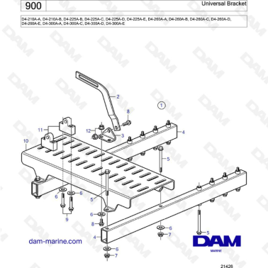 Volvo Penta D4-210A / D4-225A / D4-260A / D4-300A - Universal bracket