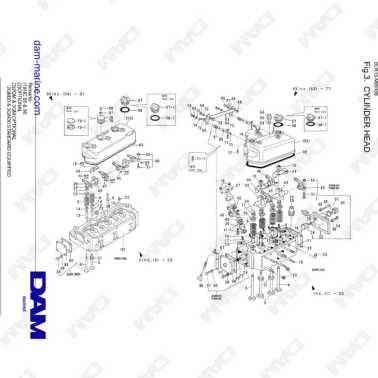 Yanmar 3QM - Cylinder head