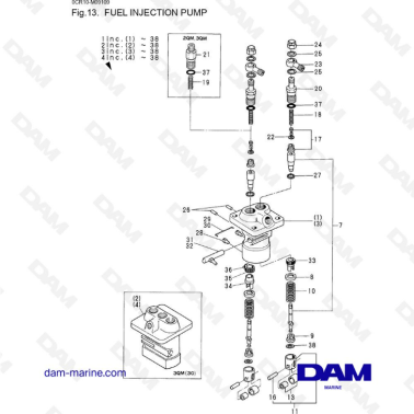 Yanmar 3QM - Fuel injection pump