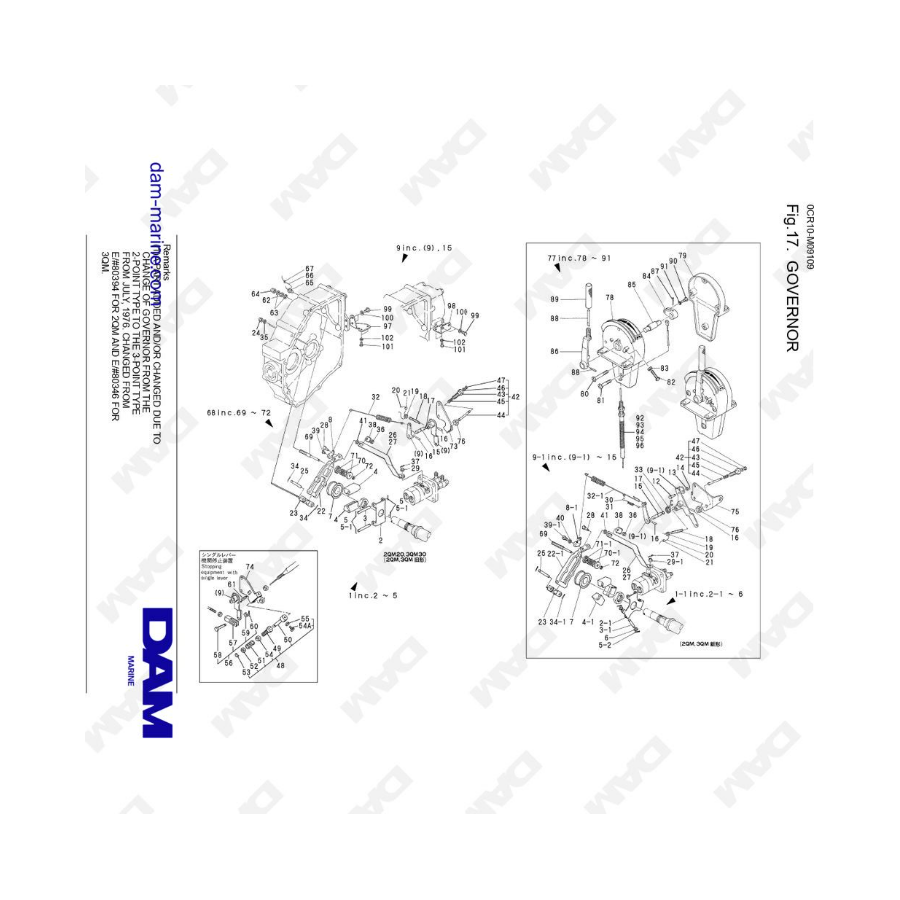 Yanmar 3QM - Governor