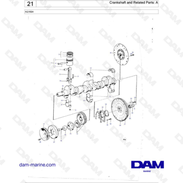 Volvo Penta AQ165A - Crankshaft & related parts : A