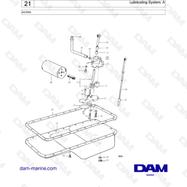 Volvo Penta AQ165A - Lubricating system : A