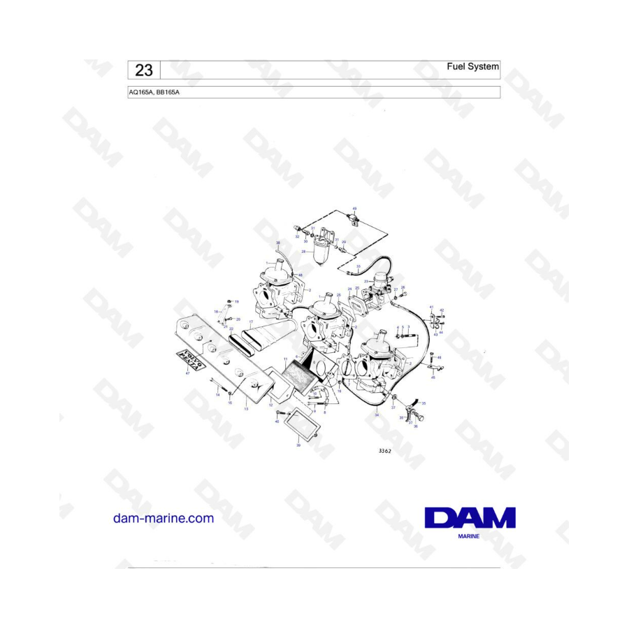Volvo Penta AQ165A - Sistema de combustible 