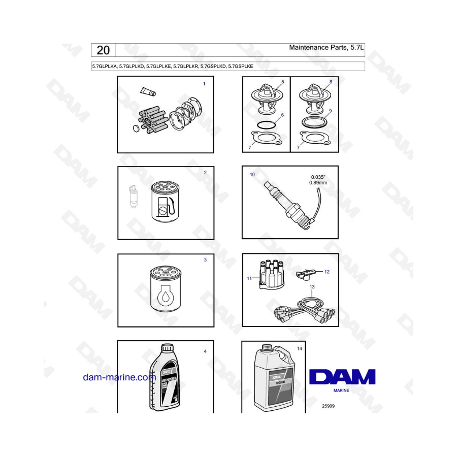 Volvo Penta 5.7L GL - Maintenance parts 5.7L 