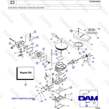 Volvo Penta 5.7L GL - Carburetor
