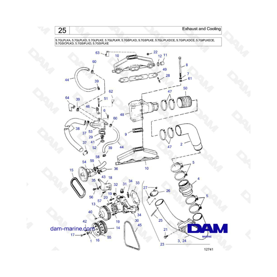 Volvo Penta 5.7L GL - Exhaust & cooling 
