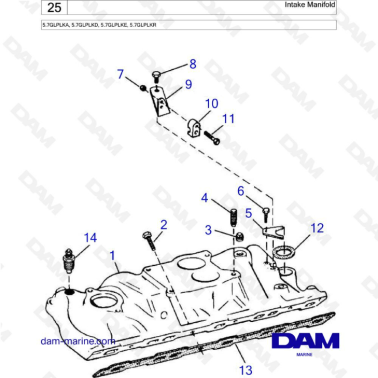 Volvo Penta 5.7L GL - Intake manifold