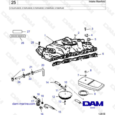 Volvo Penta 5.7L GL - Intake manifold