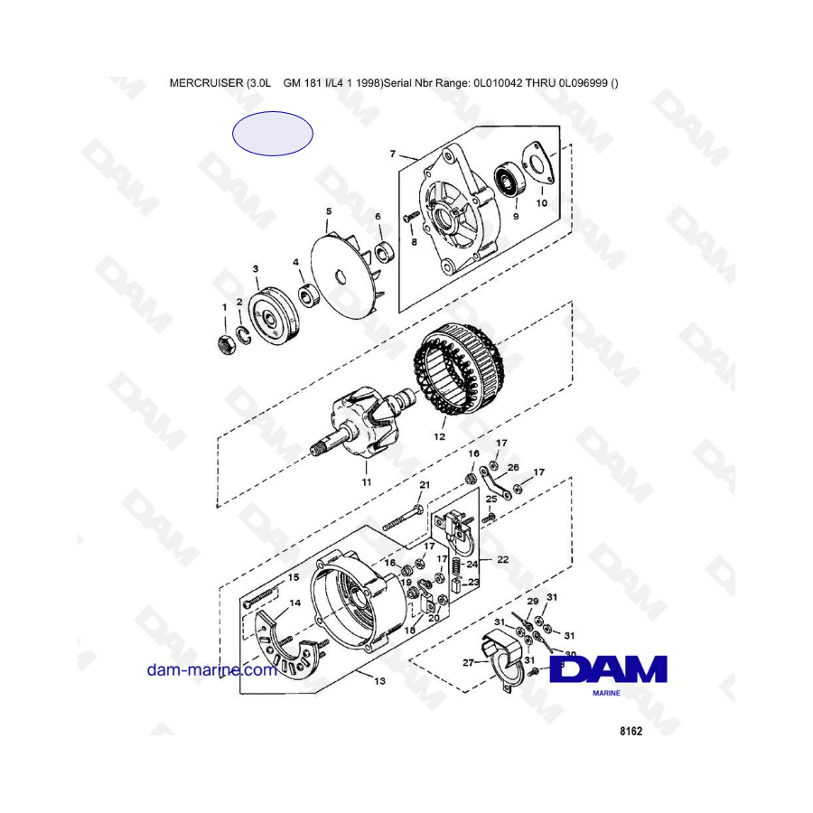 Mercruiser 3.0L après 1990 - Alternator