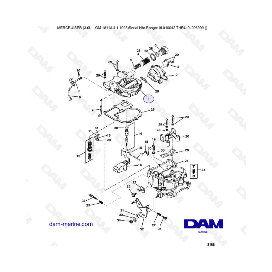 Mercruiser 3.0L après 1990 - Carburetor (Mercarb)