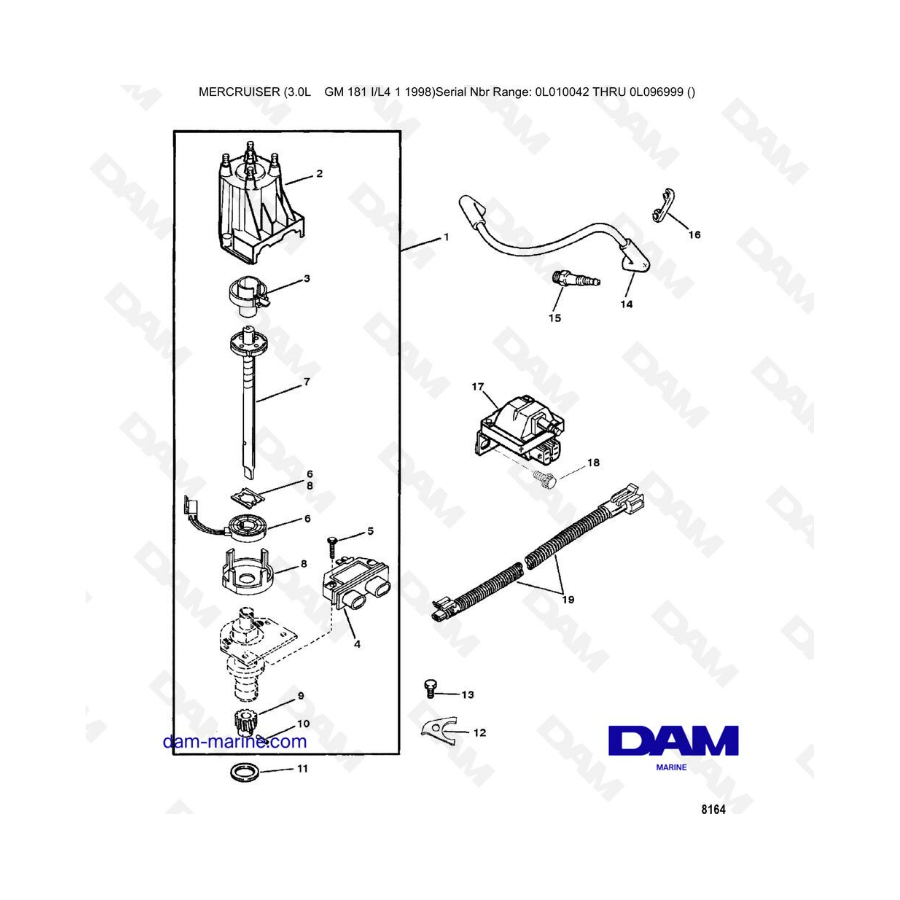 Mercruiser 3.0L después de 1990 - Componentes de encendido 