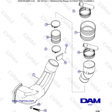 Mercruiser 3.0L après 1990 - Exhaust system