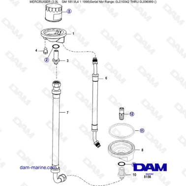 Mercruiser 3.0L après 1990 - Remote oil filter