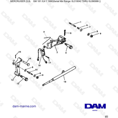 Mercruiser 3.0L après 1990 - Shift components