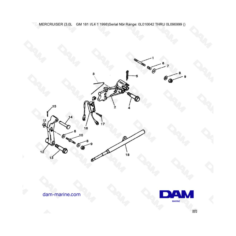 Mercruiser 3.0L après 1990 - Shift components