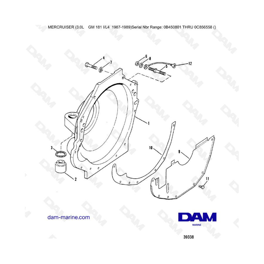 Mercruiser 3.0L avant 1990 - Flywheel housing
