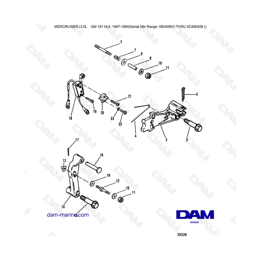 Mercruiser 3.0L avant 1990 - Shift components (new design)