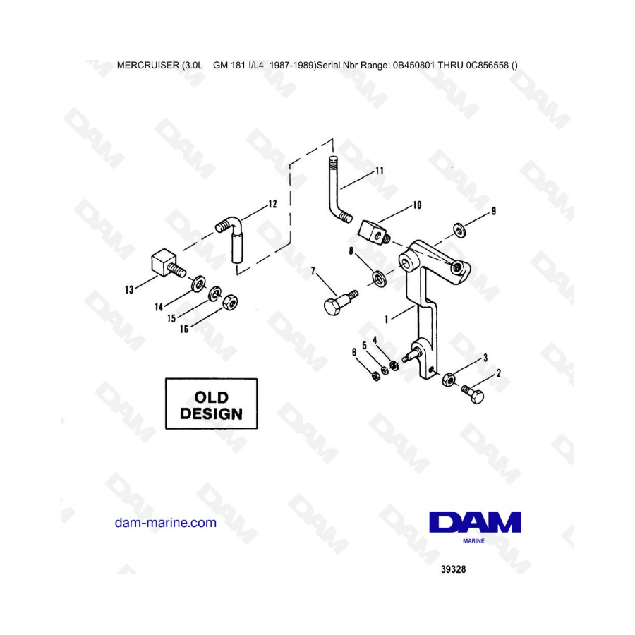 Mercruiser 3.0L avant 1990 - Throttle components (old design)