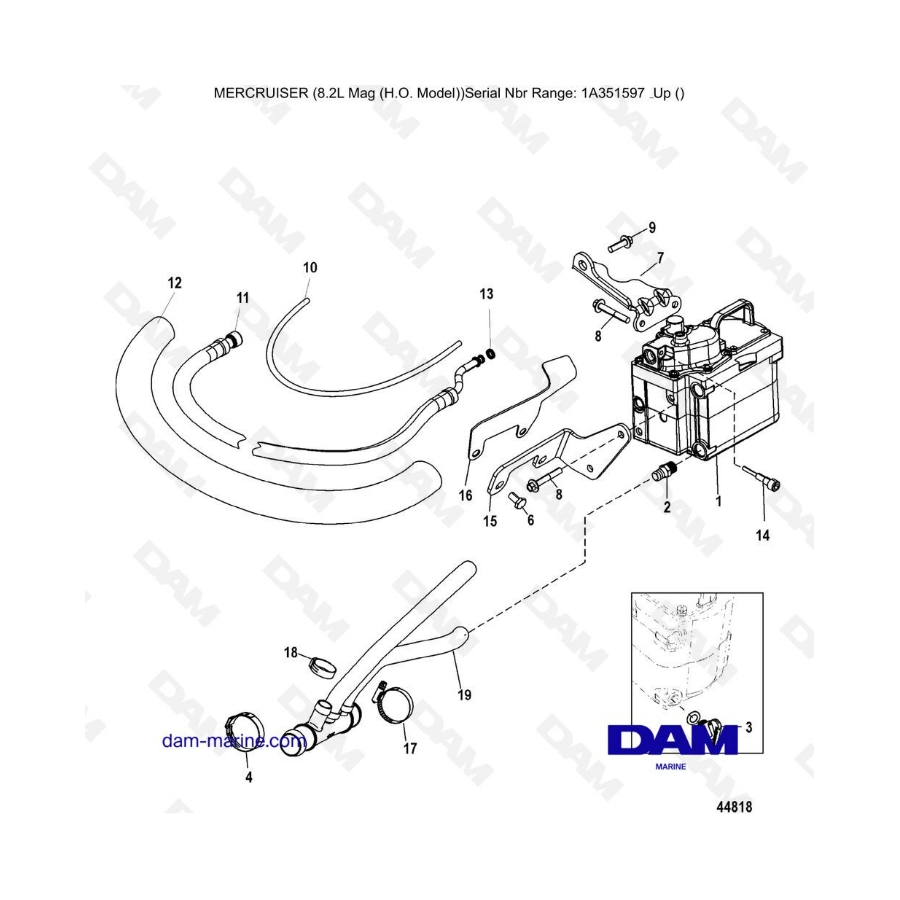 Mercruiser 502 MAG MPI HO - Sistema de combustible frío (SN 2A041664 y -) 