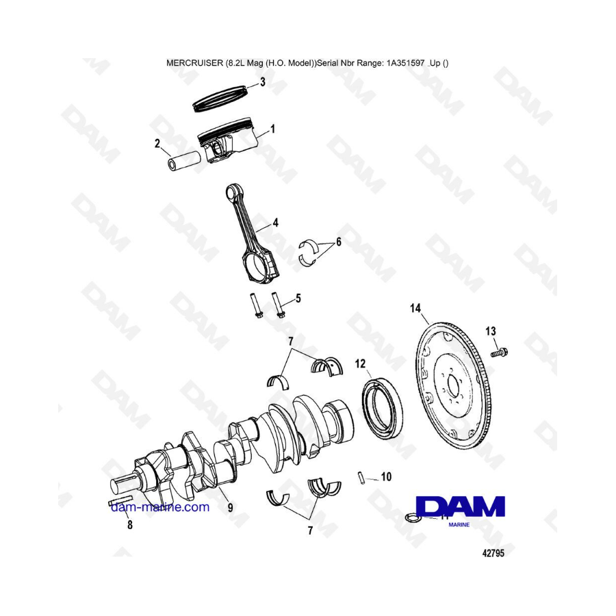 Mercruiser 502 MAG MPI HO - Crankshaft / Piston / Connecting rods