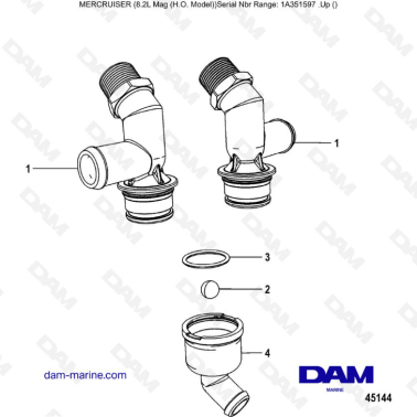 Mercruiser 502 MAG MPI HO - Drain fitting assembly