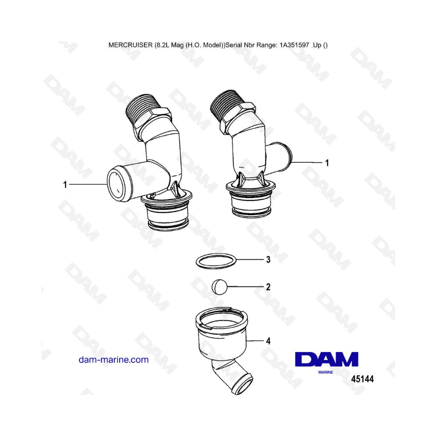 Mercruiser 502 MAG MPI HO - Drain fitting assembly