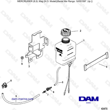 Mercruiser 502 MAG MPI HO - Drive lube reservoir assembly (2A041664 & -)