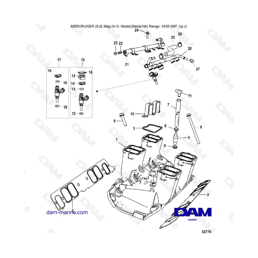 Mercruiser 502 MAG MPI HO - Intake manifold