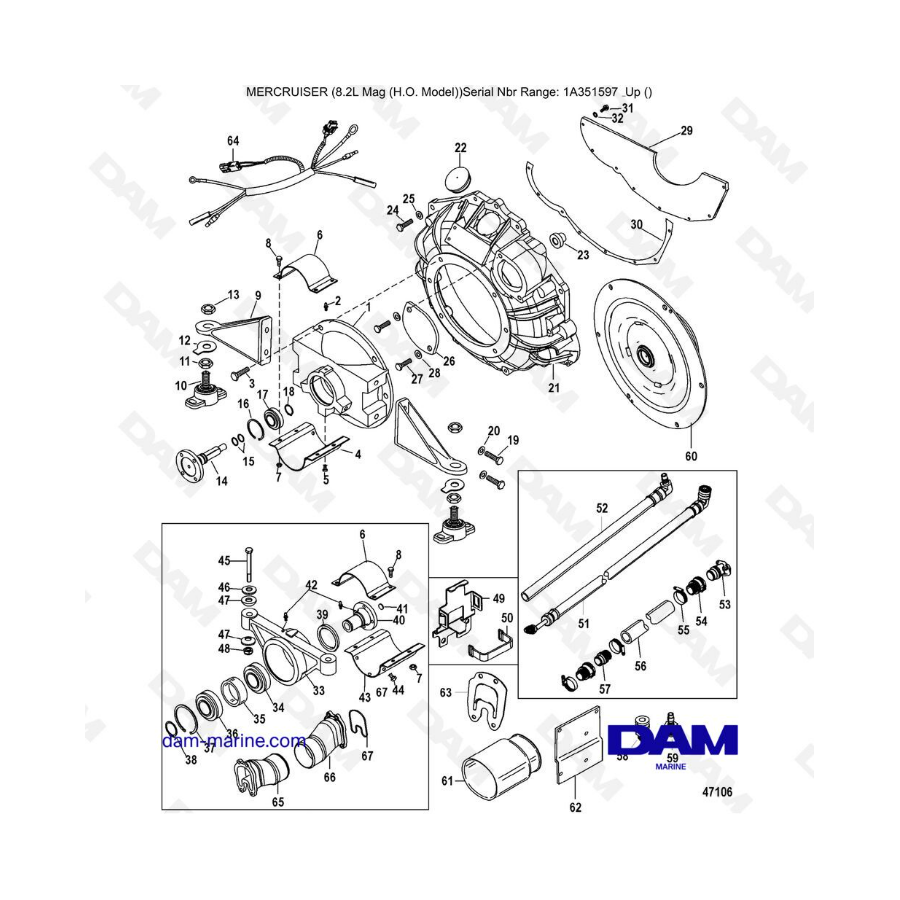 Mercruiser 502 MAG MPI HO - Jackshaft main kit