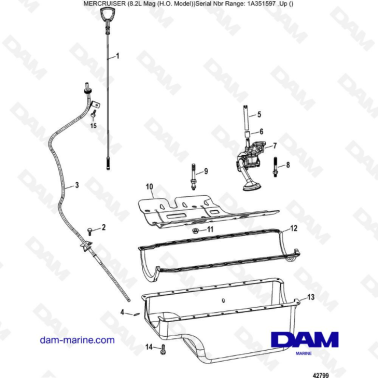Mercruiser 502 MAG MPI HO - Oil pan & oil pump