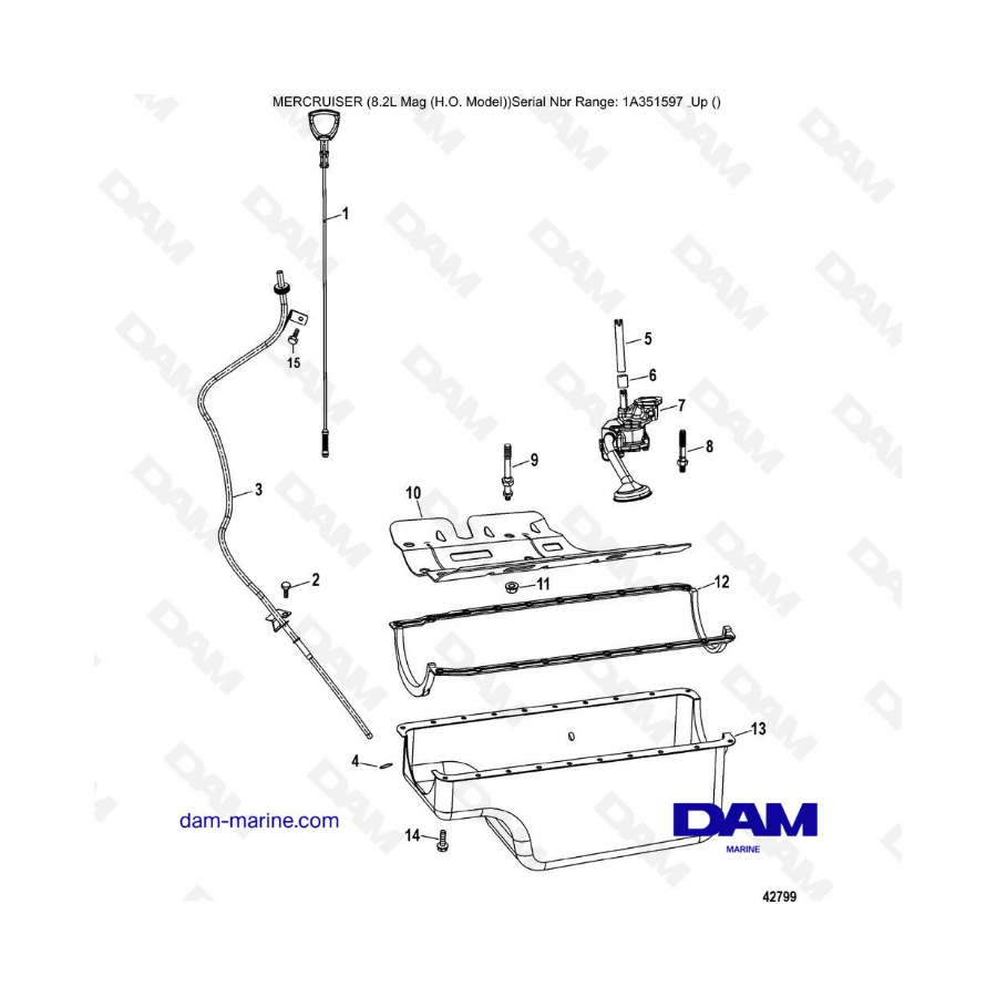 Mercruiser 502 MAG MPI HO - Oil pan & oil pump
