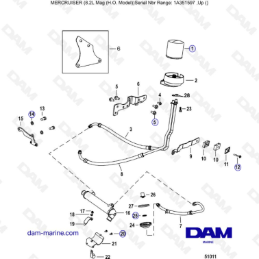 Mercruiser 502 MAG MPI HO - Remote oil system (2A041665 & +)