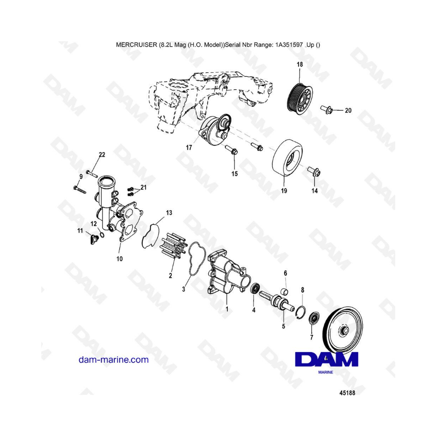 Mercruiser 502 MAG MPI HO - Seawater pump 