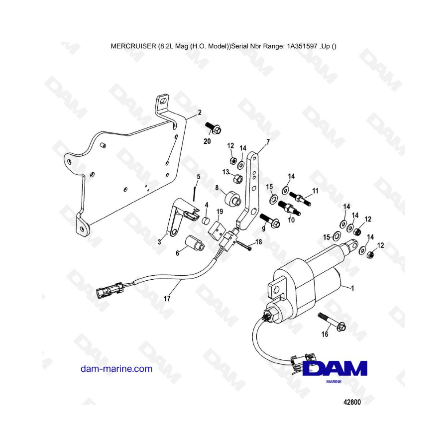 Mercruiser 502 MAG MPI HO - Shift bracket, digital throttle & shift