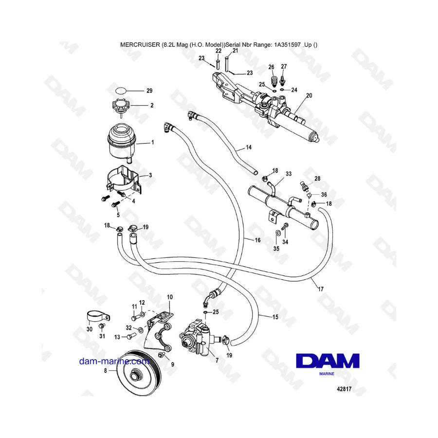 Mercruiser 502 MAG MPI HO - Steering components