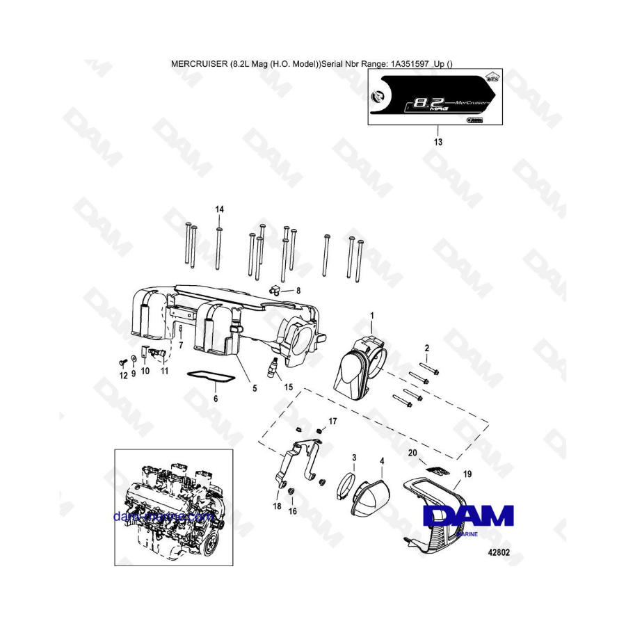 Mercruiser 502 MAG MPI HO - Throttle body, digital throttle shift