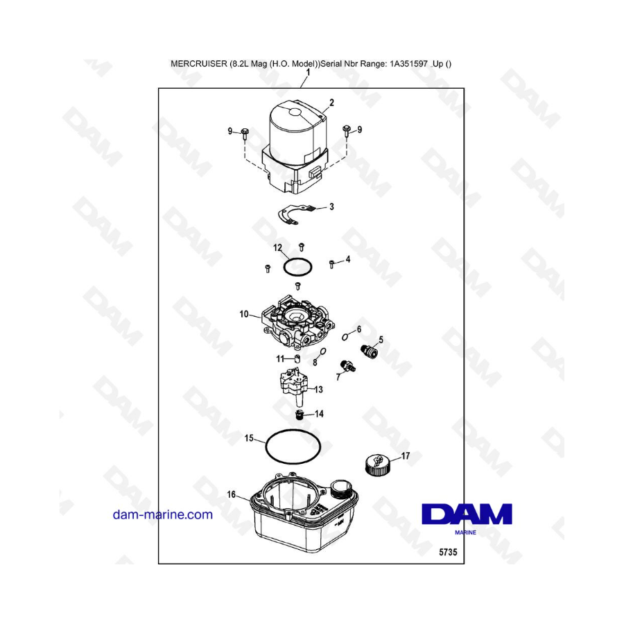 Mercruiser 502 MAG MPI HO - Trim pump & motor components