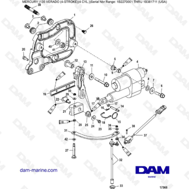 Mercury Verado 135 (SN 1B2270001 à IB381711) - Shift components (Serial number 1B290523 & +)