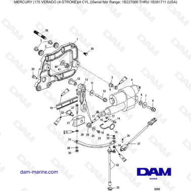 Mercury Verado 175 (1B227000 à 1B381711) - Shift components (SN 1B290522 & -)