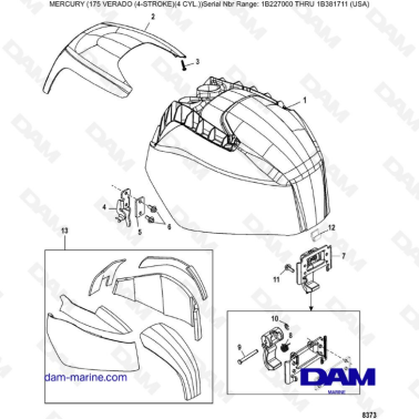 Mercury Verado 175 (1B227000 à 1B381711) - Top cowl