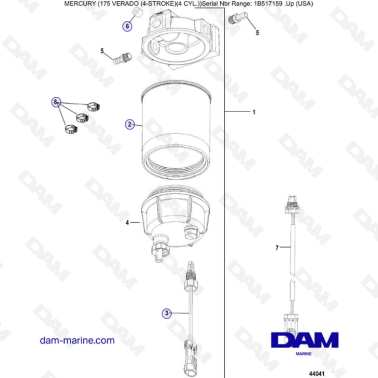 Mercury Verado 175 (1B517159 & +) - Water Separator Filter Kit, 8M0046336