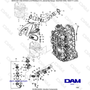 Mercury Verado 150 (NS 1B227000 à 1B381711) - Induction components