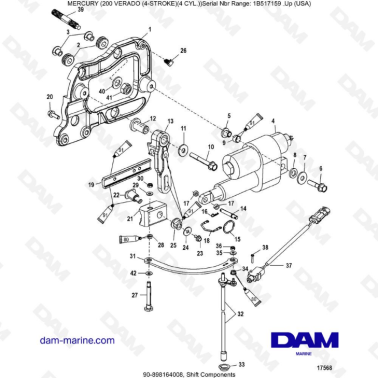 Mercury Verado 200 (4 Cylindres) - Shift components