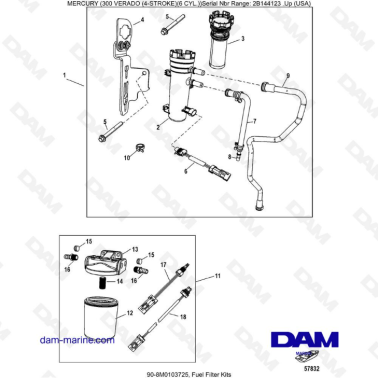 Mercury Verado 300 (SN2B144123 & +) - Fuel filter kits