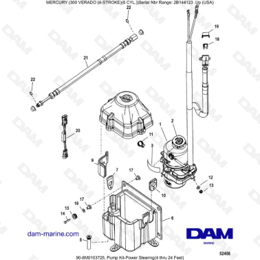 Mercury Verado 300 (SN2B144123 & +) - Pump kit-power steering (4 thru 24 feet)