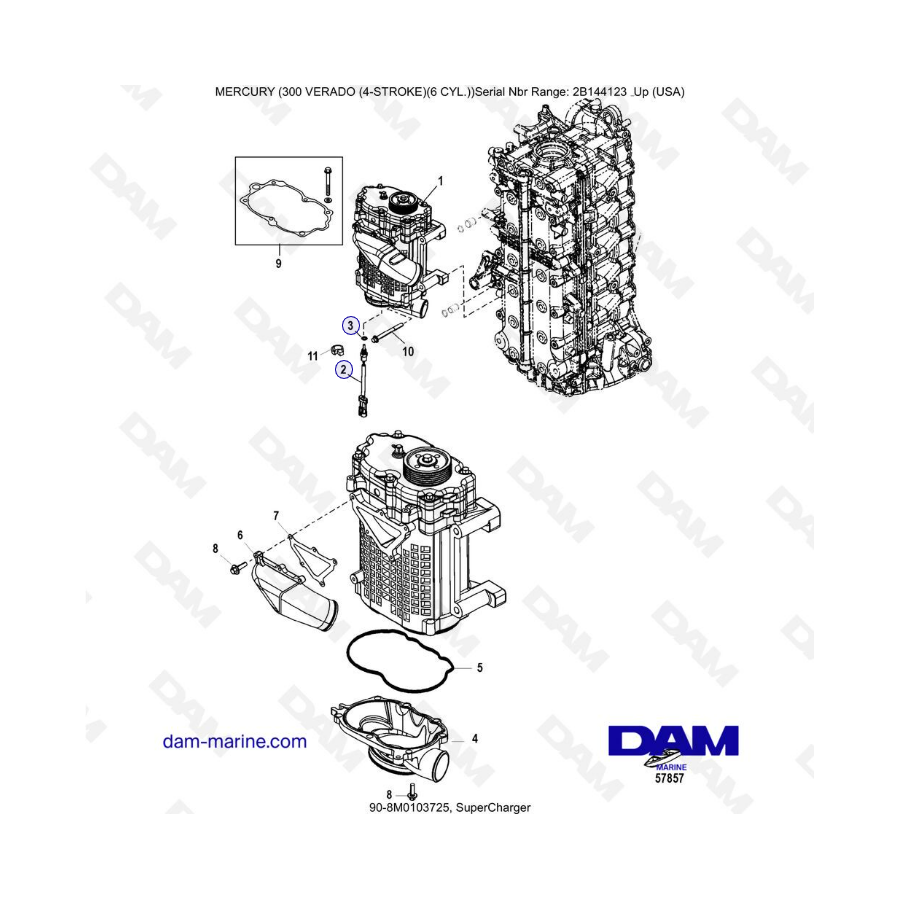 Mercury Verado 300 (SN2B144123 & +) - Supercharger