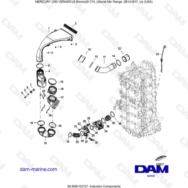 Mercury 350 Verado (6 CYL) - Induction components